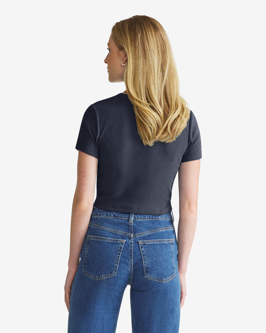 ATLANTA BRAVES MICRO EMBROIDERED '47 BABY RIB TEE WOMENS
