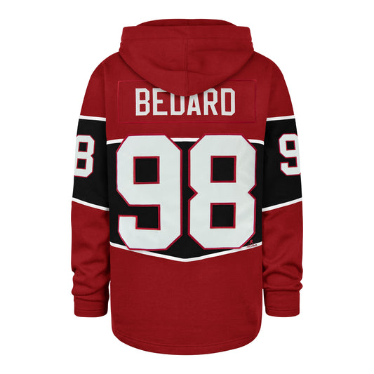 CHICAGO BLACKHAWKS CONNOR BEDARD '47 RUN POINT LACER HOOD