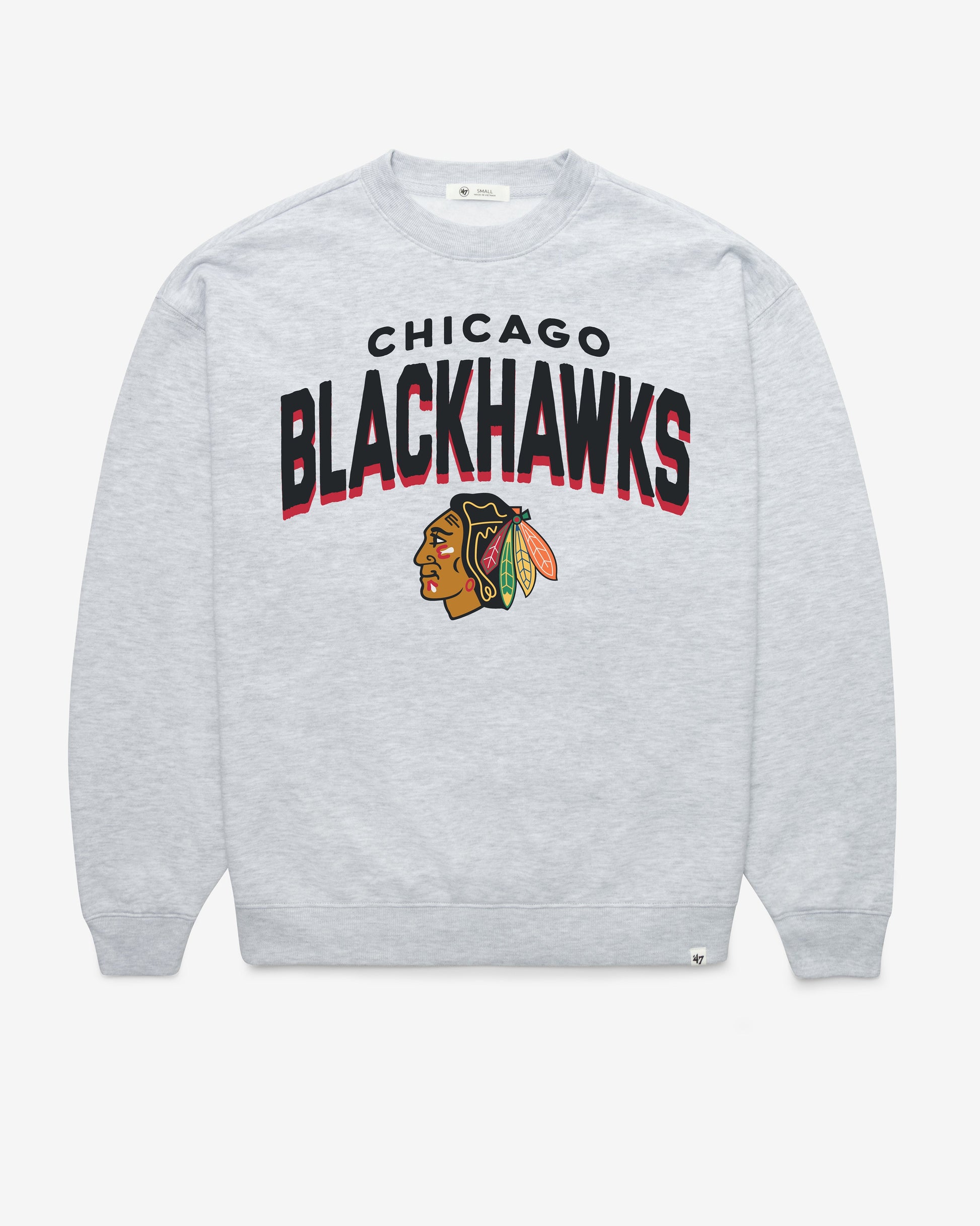 CHICAGO BLACKHAWKS CAMPUS ARCH CLOUD '47 OVERSIZED CREW WOMENS