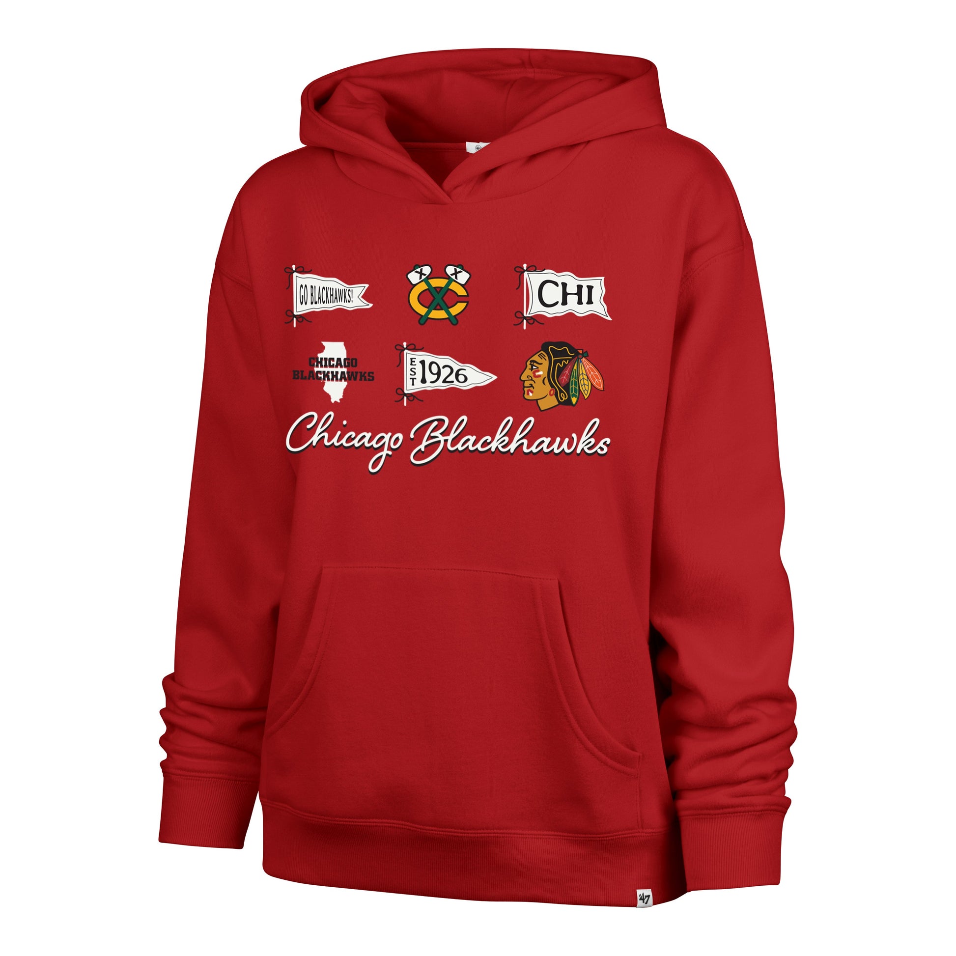 CHICAGO BLACKHAWKS BOW AND BANNERS '47 NAOMI HOOD WOMENS