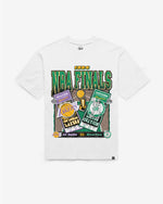LOS ANGELES LAKERS VS. BOSTON CELTICS 1984 NBA FINALS DUELING COURT MATCHUP '47 FOUNDATION TEE