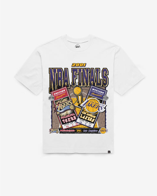 PHILADELPHIA 76ERS VS. LOS ANGELES LAKERS NBA FINALS DUELING COURT MATCHUP '47 FOUNDATION TEE