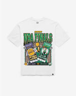 LOS ANGELES LAKERS VS. BOSTON CELTICS 2008 NBA FINALS DUELING COURT MATCHUP '47 FOUNDATION TEE