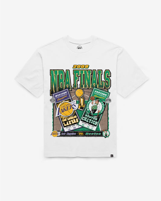 LOS ANGELES LAKERS VS. BOSTON CELTICS 2008 NBA FINALS DUELING COURT MATCHUP '47 FOUNDATION TEE