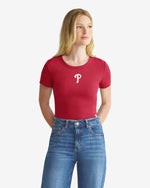 PHILADELPHIA PHILLIES MICRO EMB '47 BABY RIB TEE WOMENS