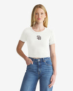 SAN DIEGO PADRES MICRO EMB '47 BABY RIB TEE WOMENS