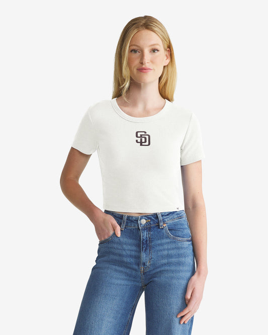 SAN DIEGO PADRES MICRO EMB '47 BABY RIB TEE WOMENS